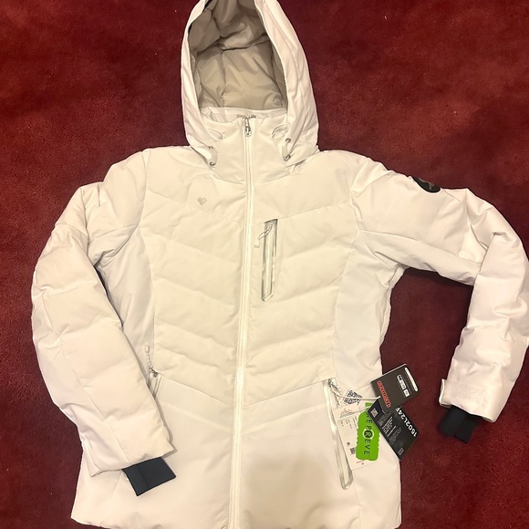 Womens Obermeyer Cosima Down Jacket - size 8 white (medium) - Picture 6 of 7